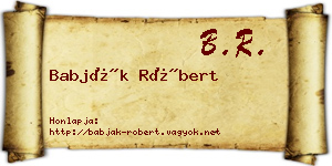 Babják Róbert névjegykártya