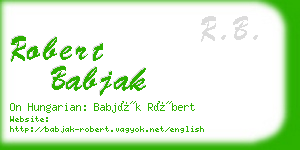 robert babjak business card